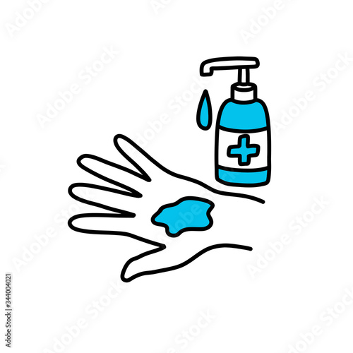 alcohol gel, hand sanitizer icon, vector illustration