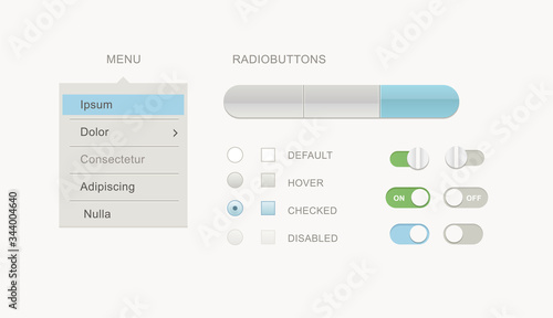 vector UI set for apps and computer programms