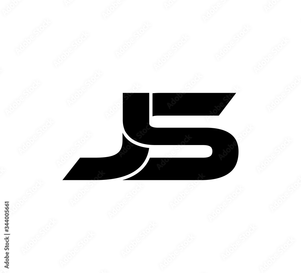 Initial 2 letter Logo Modern Simple Black JS Initial 2 letter Logo Modern Simple Black JS