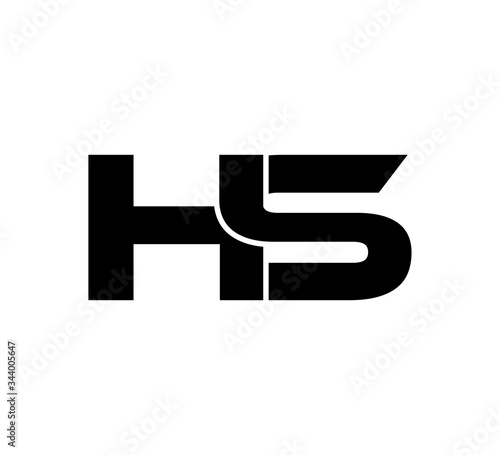 Initial 2 letter Logo Modern Simple Black HS photo