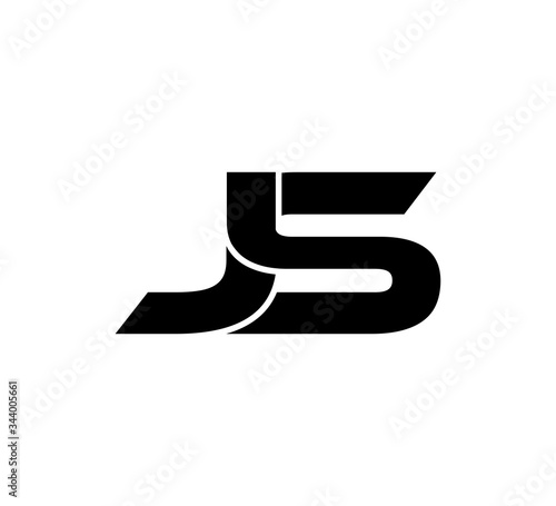 Initial 2 letter Logo Modern Simple Black JS