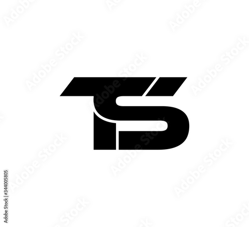 Initial 2 letter Logo Modern Simple Black TS