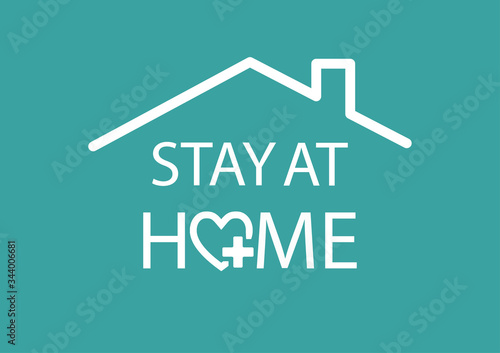 Stay at home and stay safe symbol. Stayhome campaign poster with covid-19.Vector health and Prevent disease concept.