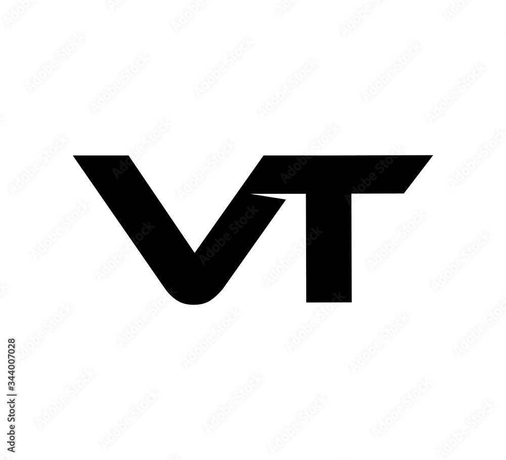 Initial 2 letter Logo Modern Simple Black VT Initial 2 letter Logo Modern Simple Black VT