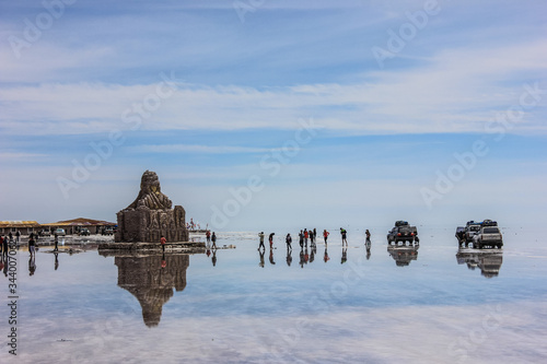  dakar monument in the middle of the water mirror
