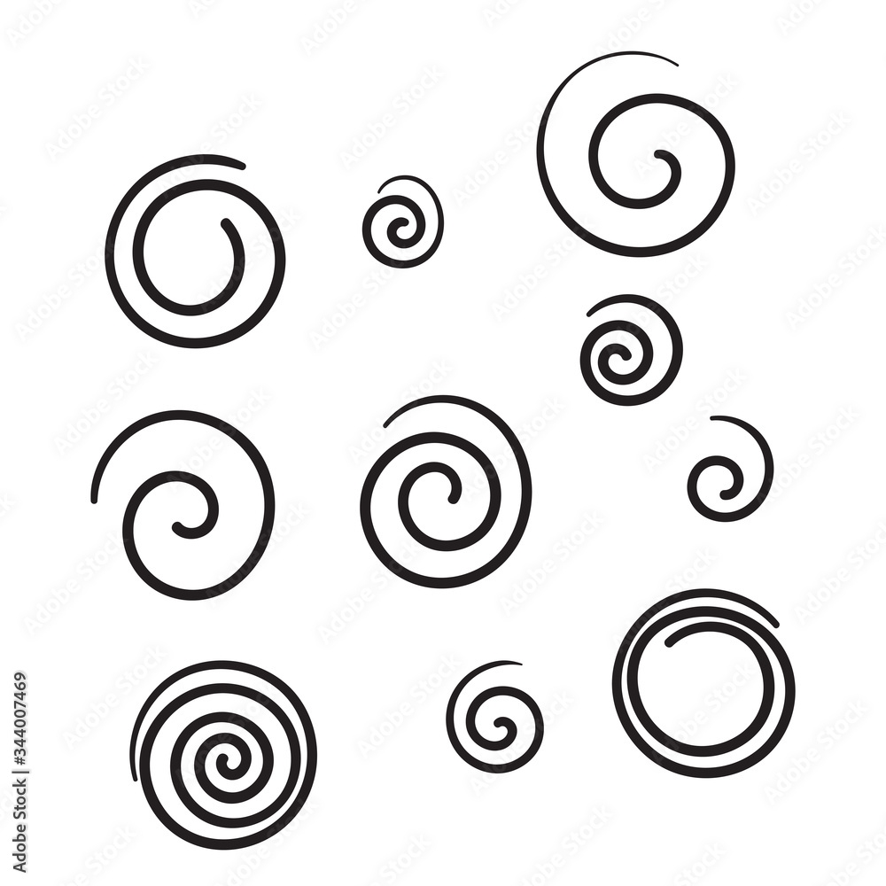 hand drawn doodle spiral illustration vector hand drawn doodle spiral illustration vector