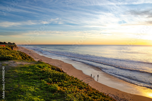 Beautiful sunset over the pacific ocean in California