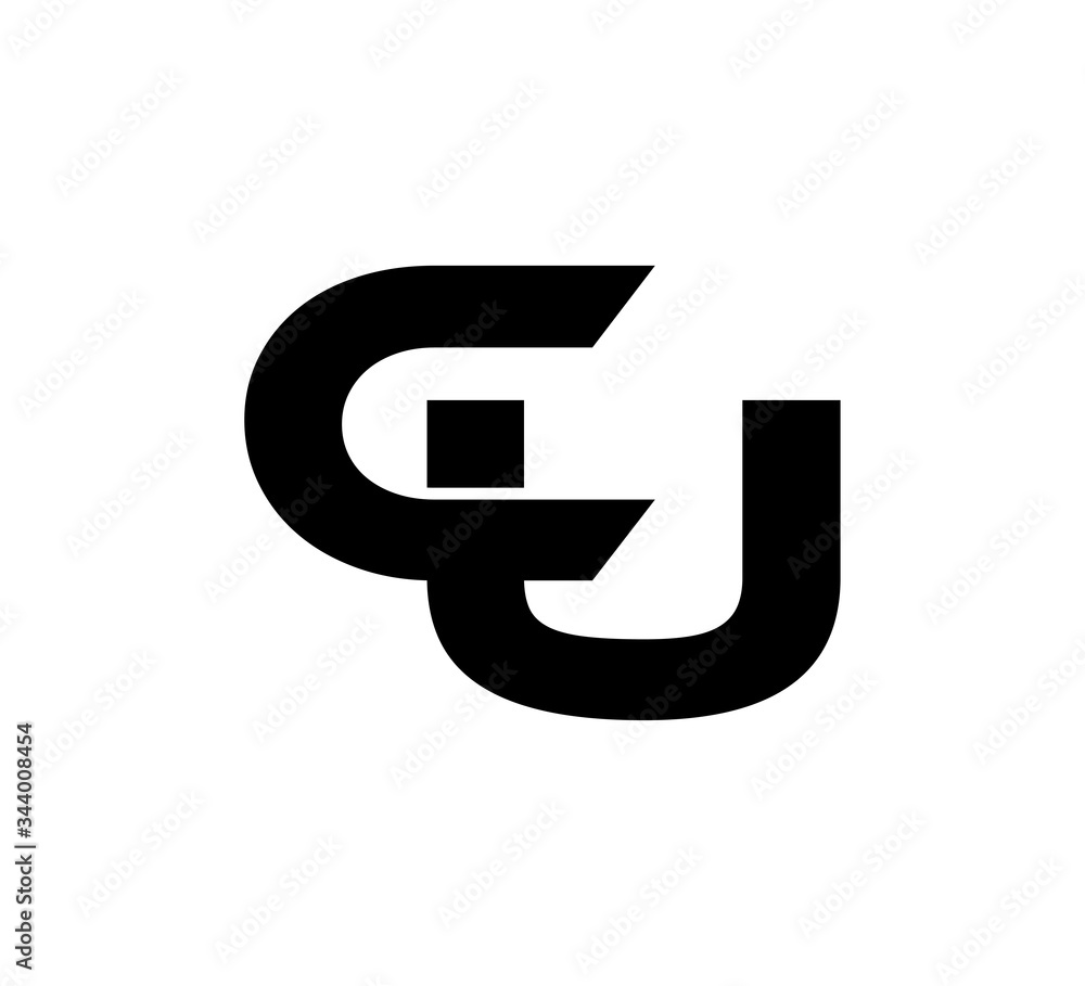 Initial 2 letter Logo Modern Simple Black CU Initial 2 letter Logo Modern Simple Black CU