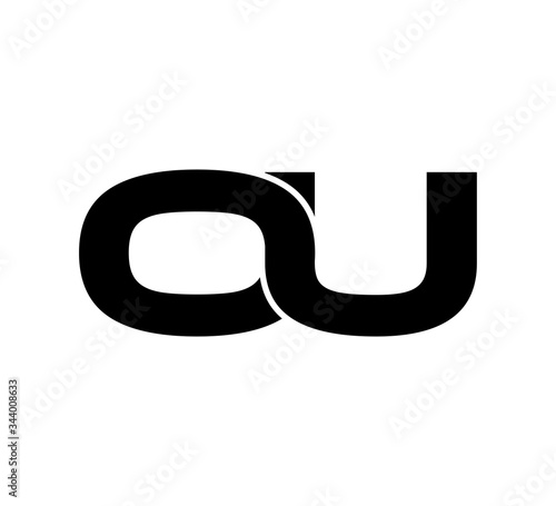 Initial 2 letter Logo Modern Simple Black OU