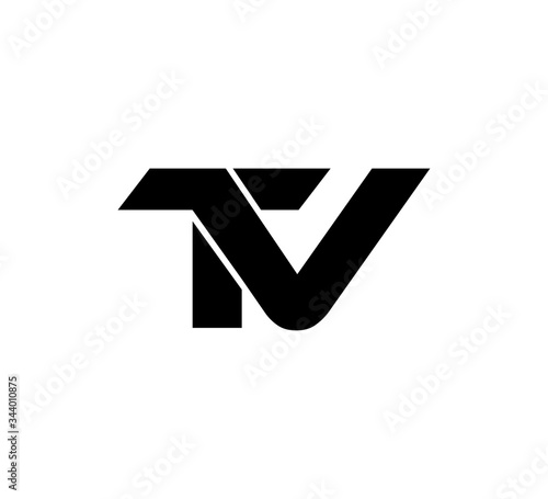 Initial 2 letter Logo Modern Simple Black TV