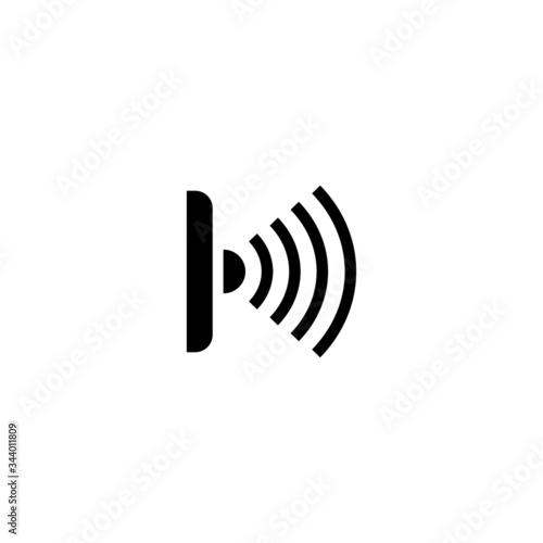 Infrared vector icon in black flat shape design isolated on white background