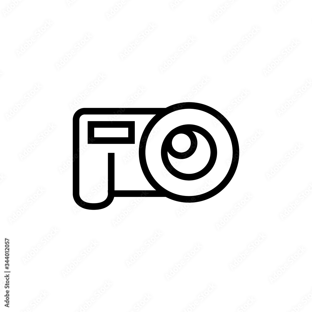 Photo camera vector icon in outline, linear style isolated on white background Photo camera vector icon in outline, linear style isolated on white background