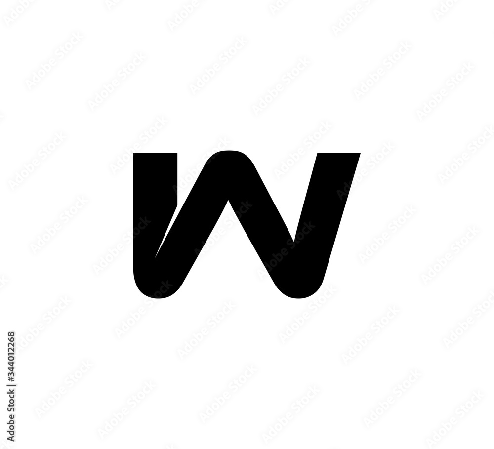 Initial 2 letter Logo Modern Simple Black IW