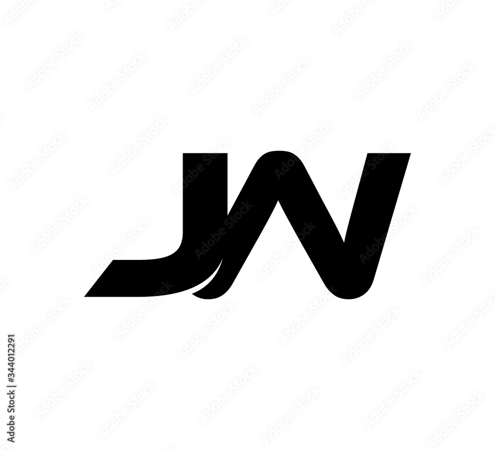 Initial 2 letter Logo Modern Simple Black JW Initial 2 letter Logo Modern Simple Black JW