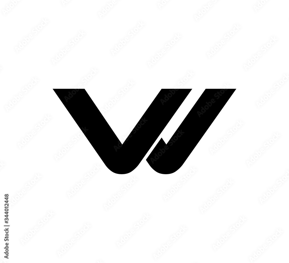 Initial 2 letter Logo Modern Simple Black VW Initial 2 letter Logo Modern Simple Black VW