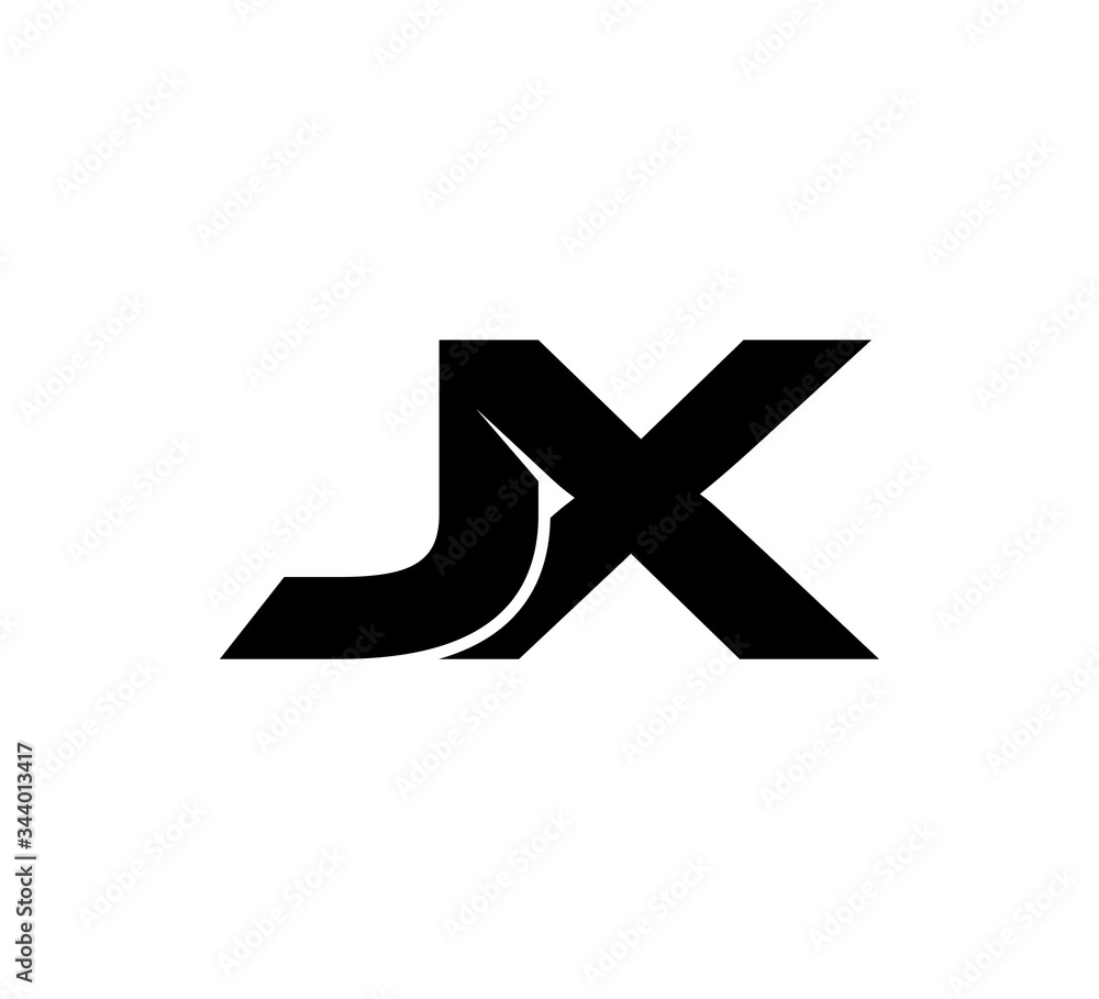 Initial 2 letter Logo Modern Simple Black JX Initial 2 letter Logo Modern Simple Black JX