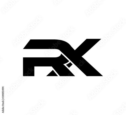 Initial 2 letter Logo Modern Simple Black RX