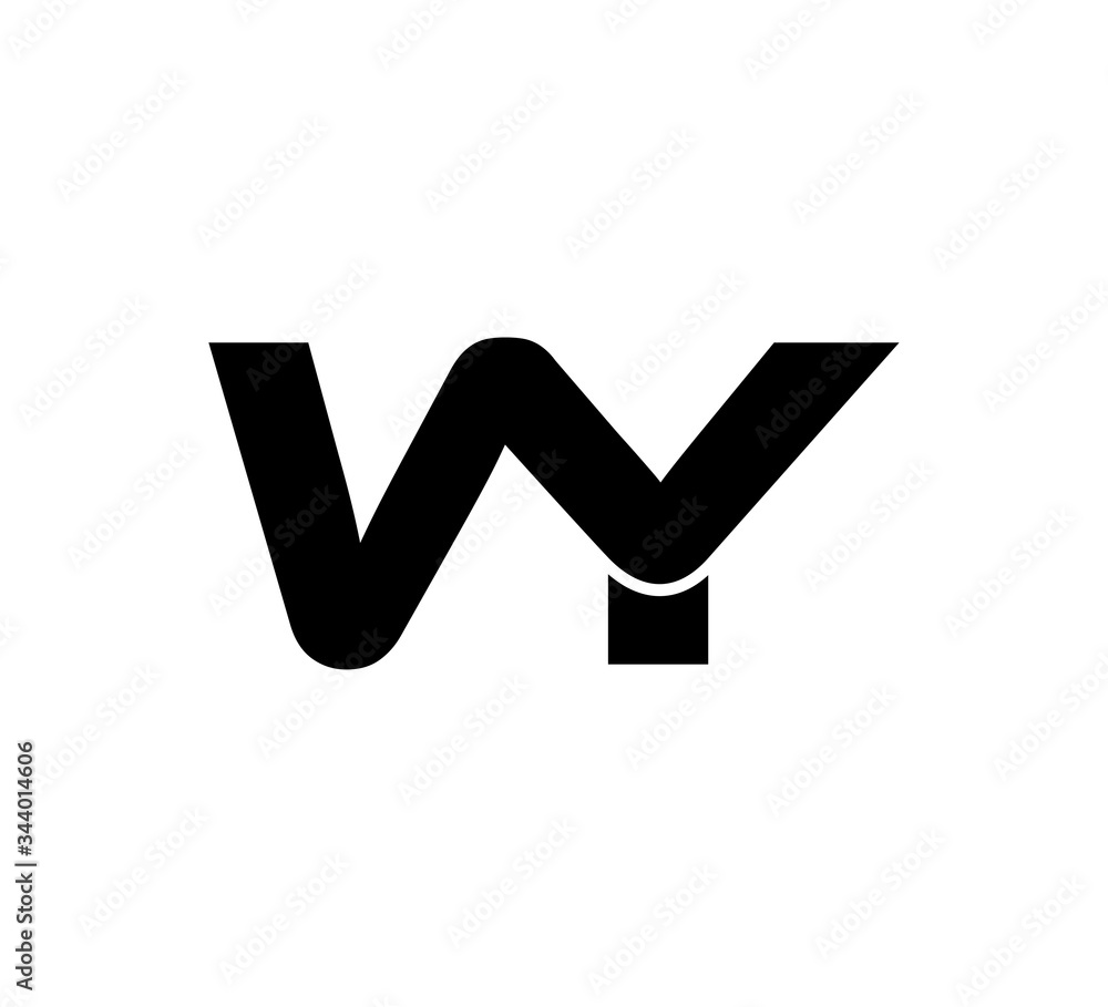 Initial 2 letter Logo Modern Simple Black WY Initial 2 letter Logo Modern Simple Black WY