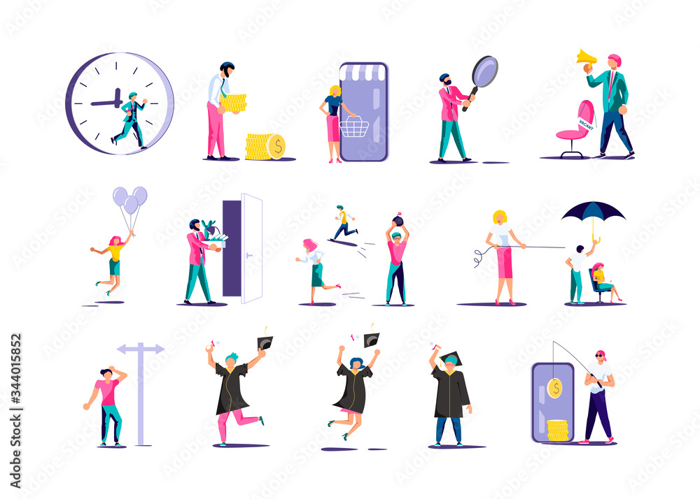 Set of people for financial infographics Set of people for financial infographics