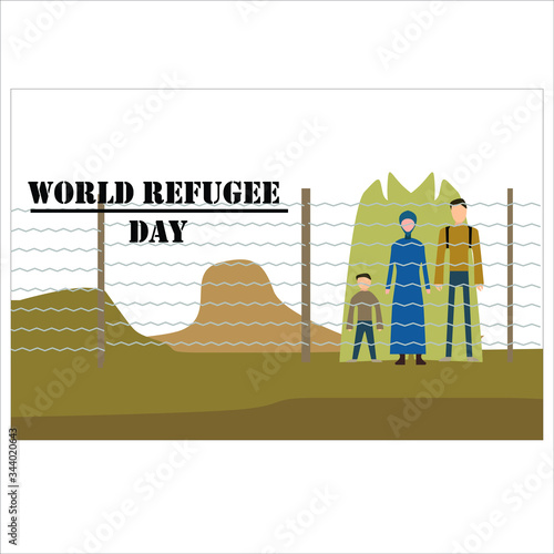 World Refugee Day Vector Illustration. Suitable for background, Greeting Card, Poster and Banner