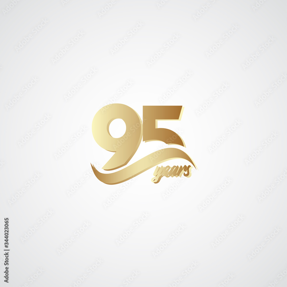 95 Years Anniversary Celebration Elegant Gold Logo Vector Template Design Illustration 95 Years Anniversary Celebration Elegant Gold Logo Vector Template Design Illustration