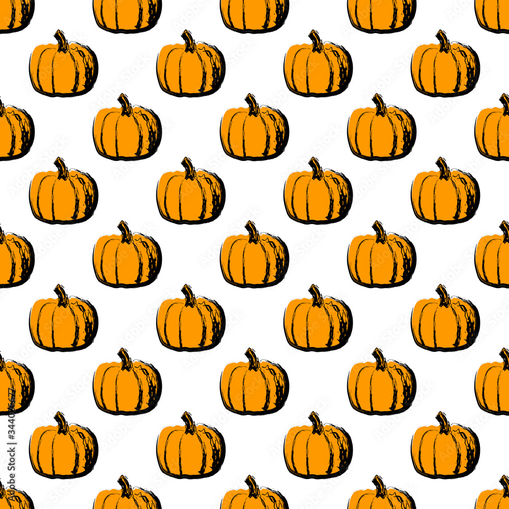 pumpkinVector seamless pattern illustration of pumpkins on a white pumpkinVector seamless pattern illustration of pumpkins on a white