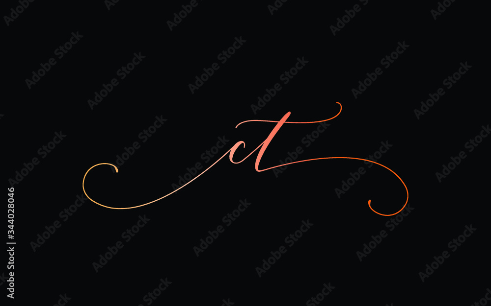 ct or c, t Lowercase Cursive Letter Initial Logo Design, Vector Template ct or c, t Lowercase Cursive Letter Initial Logo Design, Vector Template