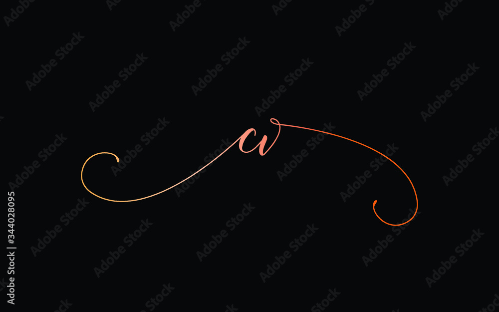 cv or c, v Lowercase Cursive Letter Initial Logo Design, Vector Template cv or c, v Lowercase Cursive Letter Initial Logo Design, Vector Template