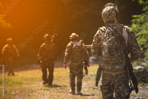 US Army soldiers, Soldiers walking away.