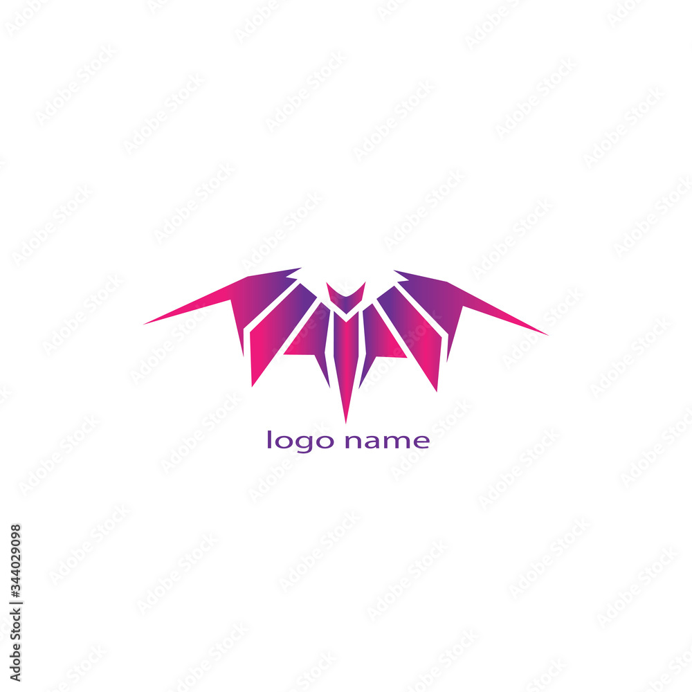 Bat illustration unique logo simple design vector Bat illustration unique logo simple design vector