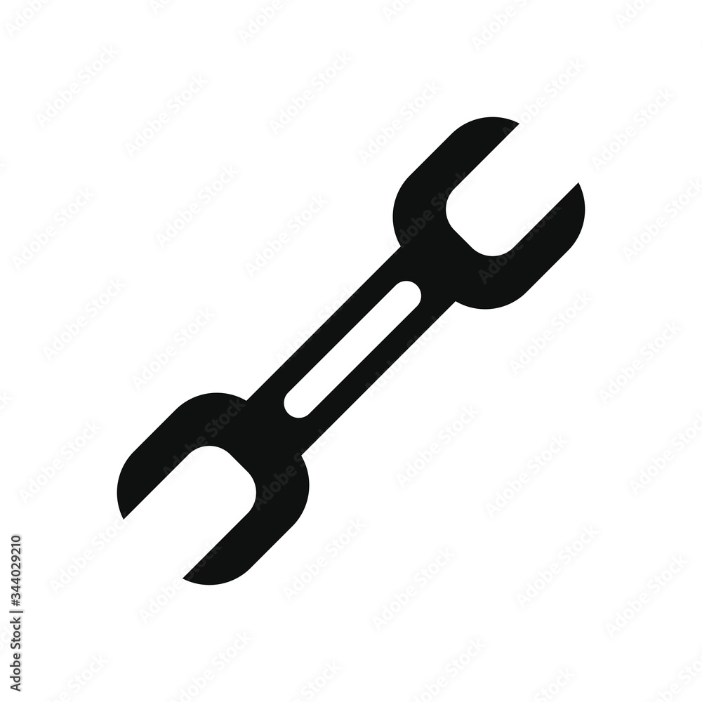 wrench tool icon, silhouette style