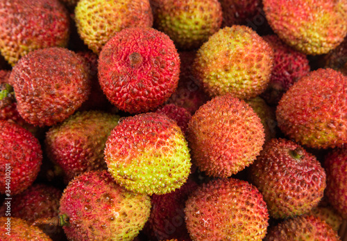 Fresh lychee isolated on a white background.