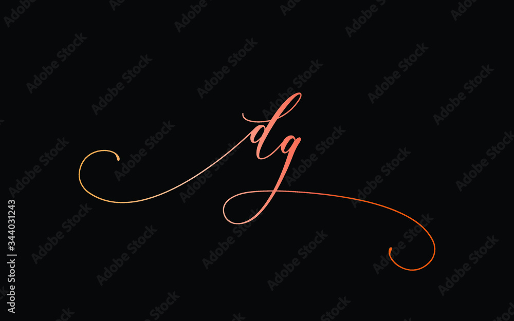 dg or d, g Lowercase Cursive Letter Initial Logo Design, Vector Template dg or d, g Lowercase Cursive Letter Initial Logo Design, Vector Template