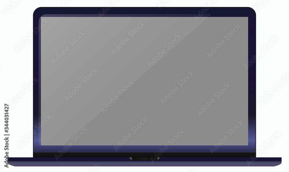 Realistic modern blue metal notebook isolated on white background. Digital display mockup template. Vector illustration Realistic modern blue metal notebook isolated on white background. Digital display mockup template. Vector illustration