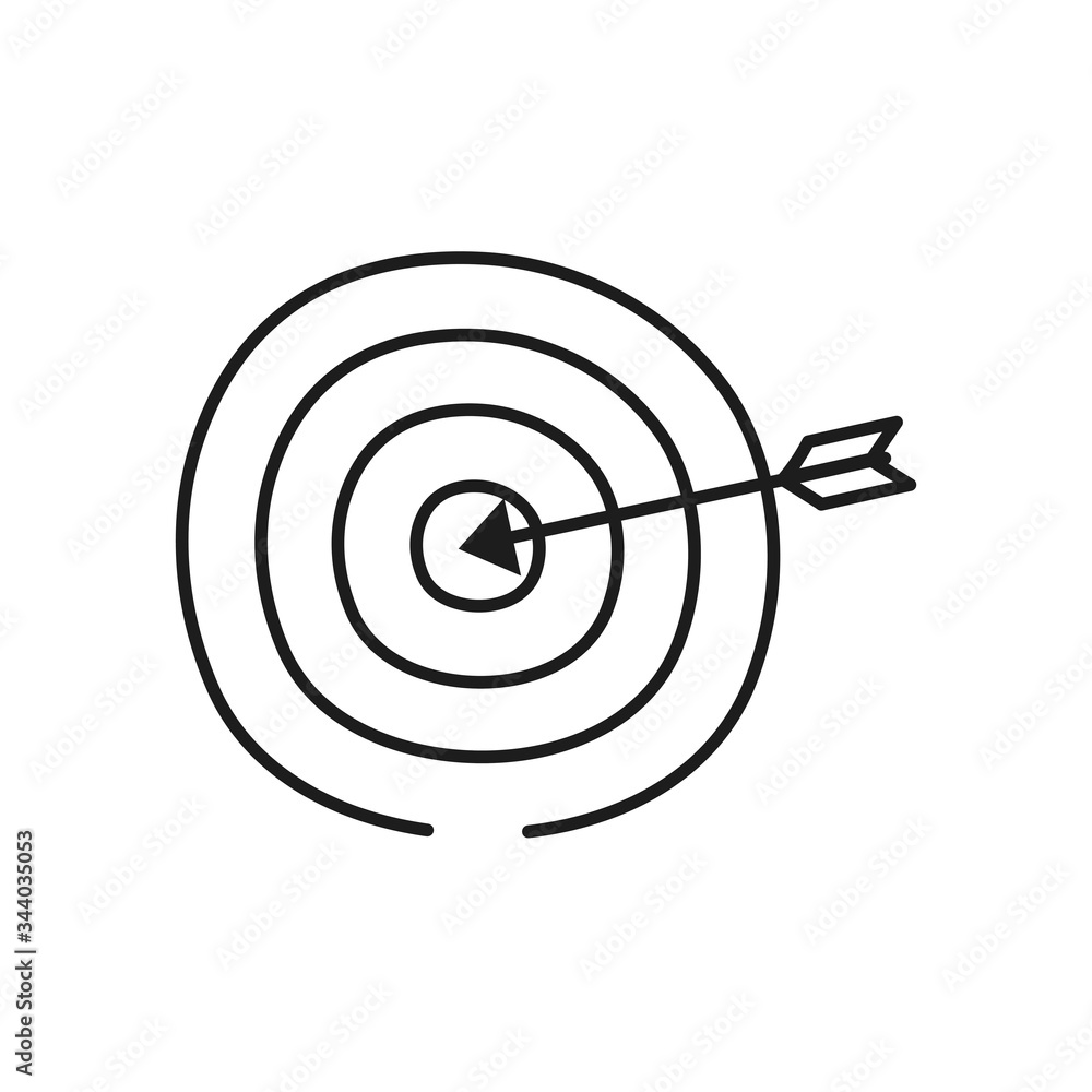 target and arrow icon, line style