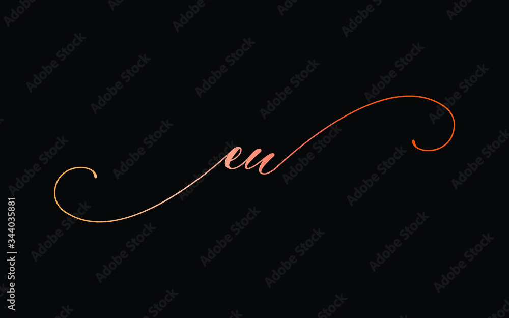 eu or e, u Lowercase Cursive Letter Initial Logo Design, Vector Template eu or e, u Lowercase Cursive Letter Initial Logo Design, Vector Template