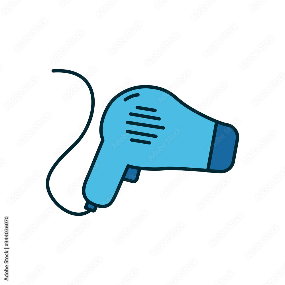 hair dryer icon, line and fill style hair dryer icon, line and fill style