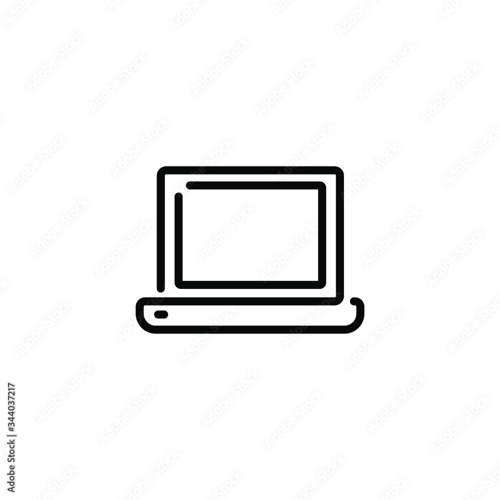 Computer notebook thin icon in trendy flat style isolated on white background. Symbol for your web site design, logo, app, UI. Vector illustration, EPS Computer notebook thin icon in trendy flat style isolated on white background. Symbol for your web site design, logo, app, UI. Vector illustration, EPS