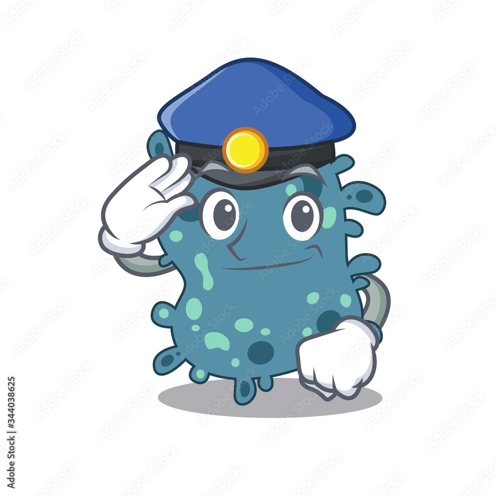 Police officer mascot design of rickettsia wearing a hat