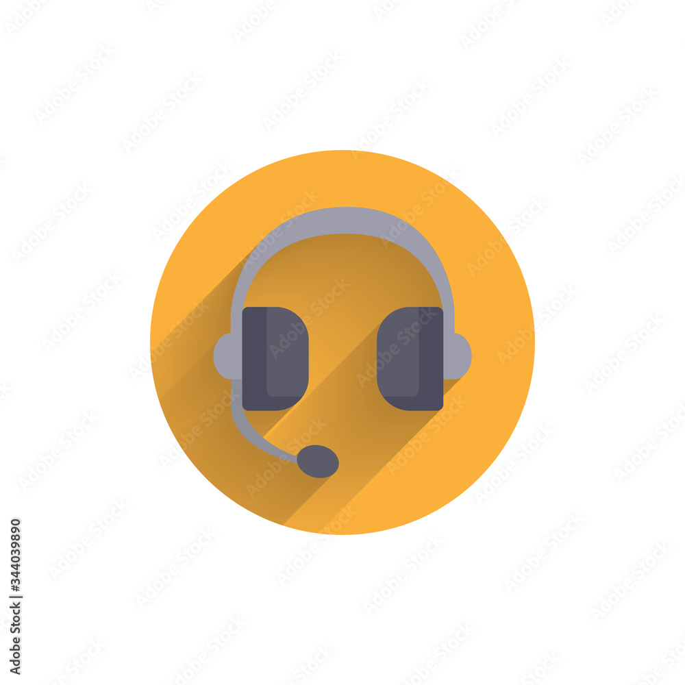 headphones colorful flat icon with shadow. headphones flat icon headphones colorful flat icon with shadow. headphones flat icon