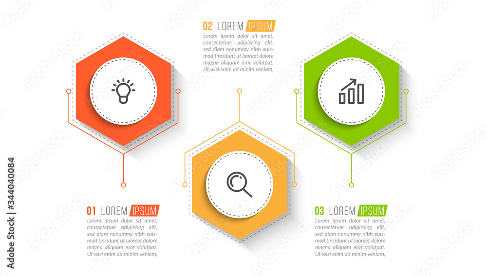 Minimal infographic template design with numbers 3 options or steps. Minimal infographic template design with numbers 3 options or steps.
