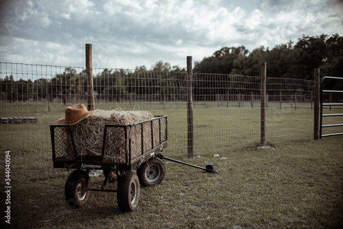 Hay cart at farm