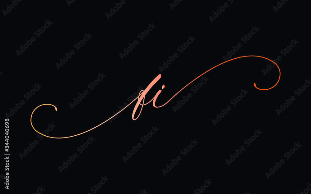 Photo & Art Print fi or f, i Lowercase Cursive Letter Initial Logo Design, Vector Template, usman letter-f-worksheets-55-free-pdf-printables-daydream-into-reality