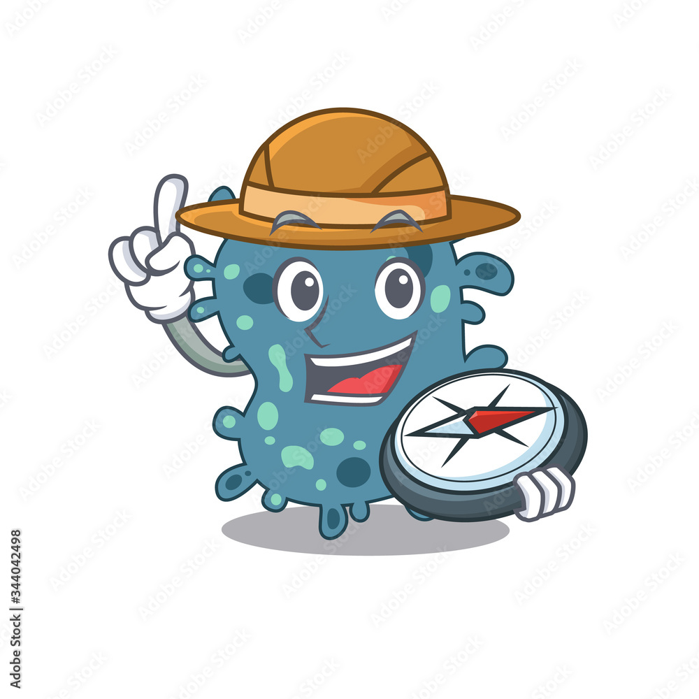 mascot design concept of rickettsia explorer with a compass mascot design concept of rickettsia explorer with a compass