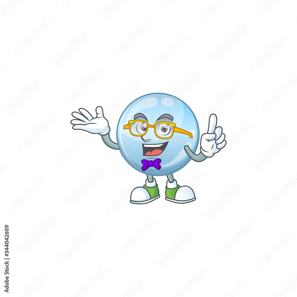Cartoon character design of Geek collagen droplets wearing weird glasses Cartoon character design of Geek collagen droplets wearing weird glasses