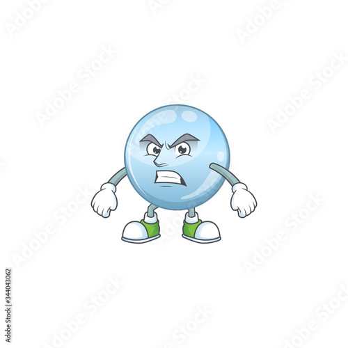 Mascot design style of collagen droplets with angry face