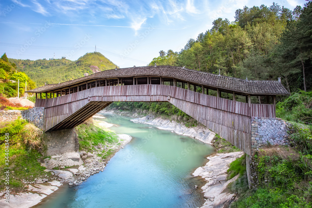 Ancient Taishun Lounge Bridge  in Zhejiang Province, China