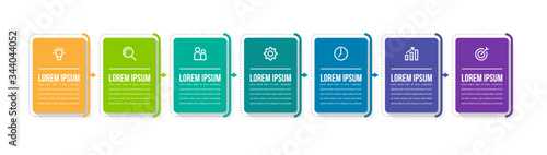 Minimal infographic template design with numbers 7 options or steps.