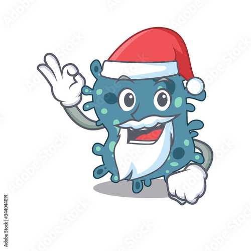 Rickettsia Santa cartoon character with cute ok finger © kongvector
