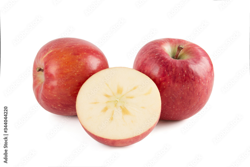 Fresh XinJiang Aksu apple isolated on white background. Fresh XinJiang Aksu apple isolated on white background.